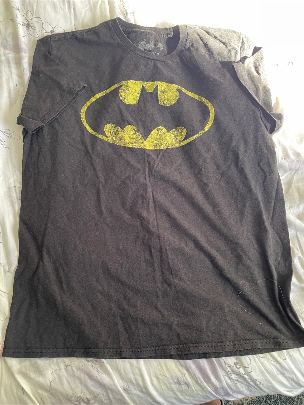 Batman Logo  Tee - Black with Yellow Bat Emblem